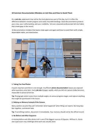 Photo Id-10 Common Documentation Mistakes on Job Sites and How to Avoid Them
