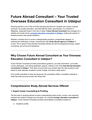 international study consultant udaipur