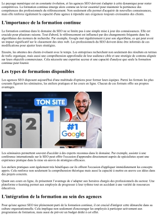 La formation continue au sein des Agences SEO : un atout majeur