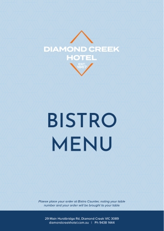 Diamond Creek Bistro Menu