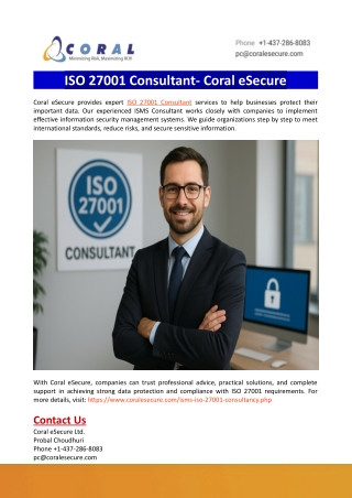 ISO 27001 Consultant- Coral eSecure
