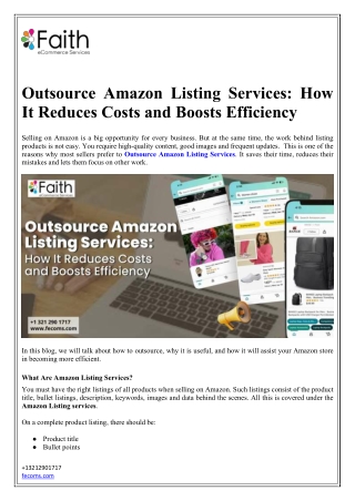 Outsource Amazon Listing Services for Better Results