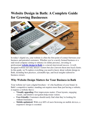 Website Design in Bath- A Complete Guide for Growing Businesses