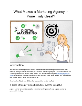 What Makes a Marketing Agency in Pune Truly Great