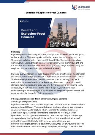 Benefits of Explosion-Proof Cameras