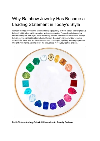 Why Rainbow Jewelry Has Become a Leading Statement in Today’s Style