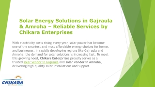 Solar Energy Solutions in Gajraula & Amroha