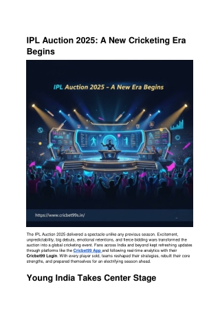 IPL Auction 2025_ A New Cricketing Era Begins