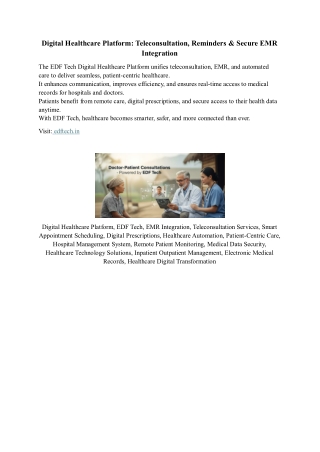 Digital Healthcare Platform