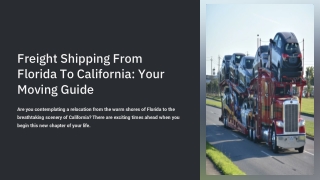Freight Shipping From Florida To California