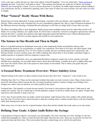 Botox in Moderation: Keep It Natural and Balanced