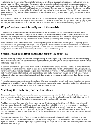 How to Coordinate After-Hours Fleet Auto Glass Replacement