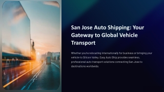 San Jose Auto Shipping