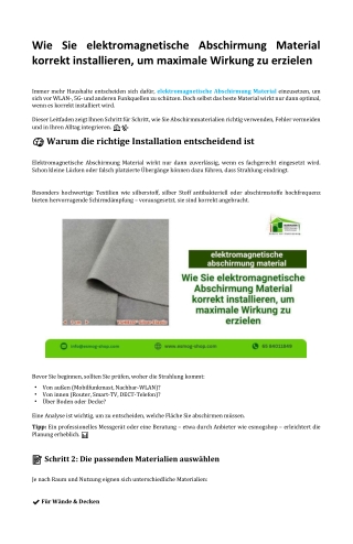 Wie Sie elektromagnetische Abschirmung Material korrekt installieren, um maximale Wirkung zu erzielen