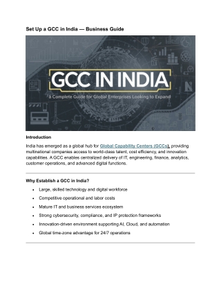setup gcc in india