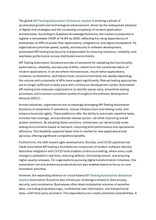 API Testing Automation Solutions market