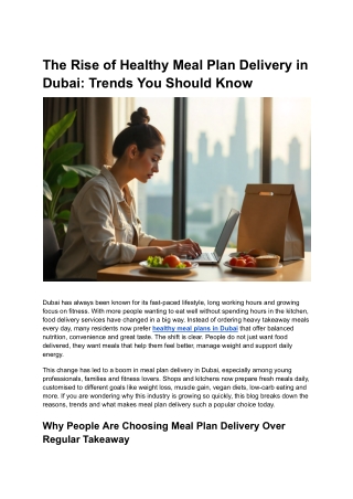 The Rise of Healthy Meal Plan Delivery in Dubai: Trends You Should Know