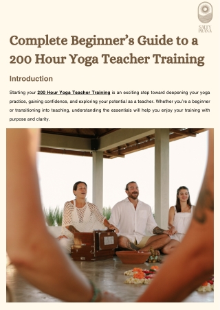 Complete Beginner’s Guide to a 200 Hour Yoga Teacher Training