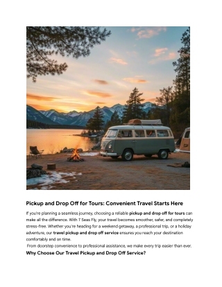 Pickup and Drop Off for Tours_ Convenient Travel Starts Here