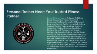 Personal Trainer Near Your Trusted Fitness Partner