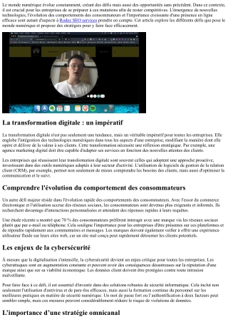 Se préparer aux défis futurs que pose le monde du numérique!