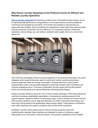 Domus laundry equipment wotek