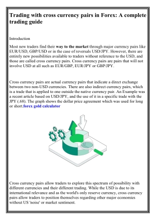Trading with cross currency pairs in Forex A complete trading guide