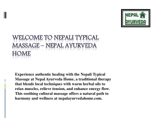 Nepali Typical Massage – Nepal Ayurveda Home