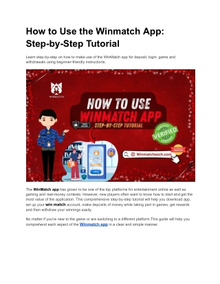 How to Use the Winmatch App: Step-by-Step Tutorial