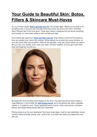 Your Guide to Beautiful Skin: Botox, Fillers & Skincare Must-Haves