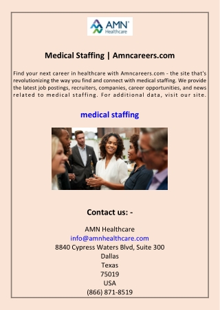 Medical Staffing Amncareers.com