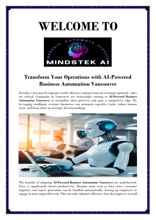 AI-Powered Business Automation Solutions in Vancouver
