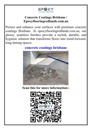 Concrete Coatings Brisbane Epoxyflooringredlands.com.au