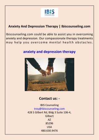 Anxiety And Depression Therapy Ibiscounseling.com
