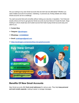 Buying New Gmail Accounts (Real & Cheap)