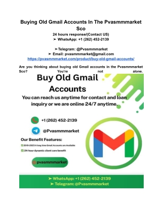 Buying Old Gmail Accounts In The Pvasmmmarket Sco