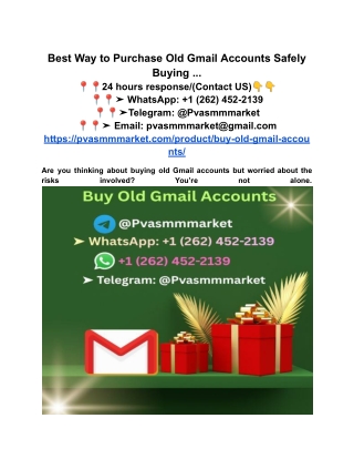 Best Way to Purchase Old Gmail Accounts Safely Buying ...