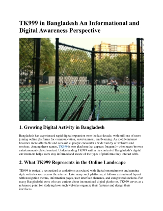 TK999 in Bangladesh An Informational and Digital Awareness Perspective