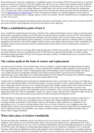 The Environmental Impact of Auto Glass Replacement and Recycling