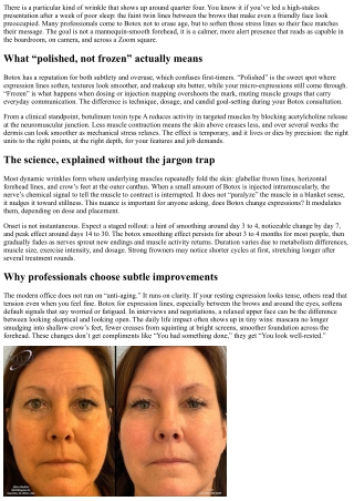 Botox for a Professional Appearance: Polished, Not Frozen