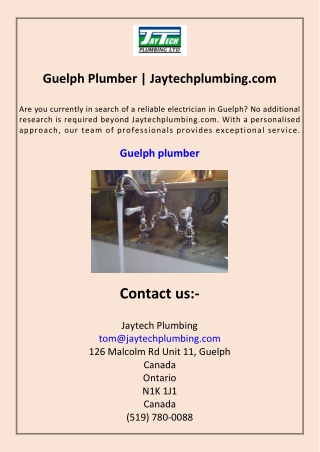 Guelph Plumber Jaytechplumbing.com