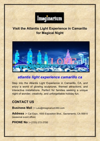 Visit the Atlantis Light Experience in Camarillo for Magical Night