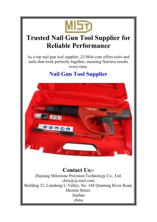 Trusted Nail Gun Tool Supplier for Reliable Performance