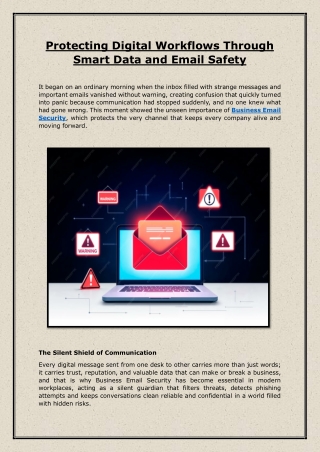 Protecting Digital Workflows Through Smart Data and Email Safety