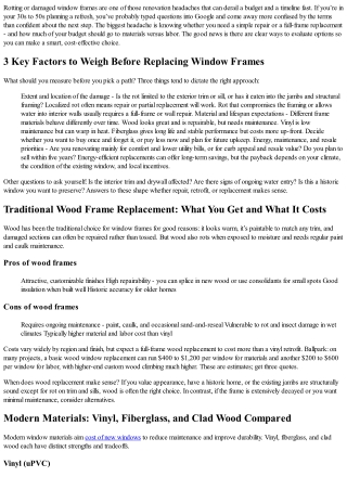 Fixing Rotting or Damaged Window Frames: Practical Options for Budget-Conscious