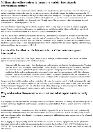 How E-E-A-T Determines Whether a VR Casino's Disconnect Policy Is Legitimate