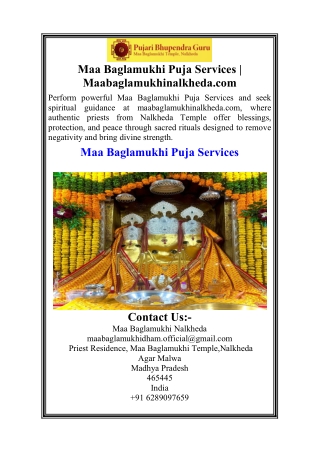 Maa Baglamukhi Puja Services  Maabaglamukhinalkheda.com