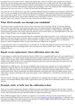 ADAS Calibration in Greensboro: Calibration After Windshield Repair or Replace?