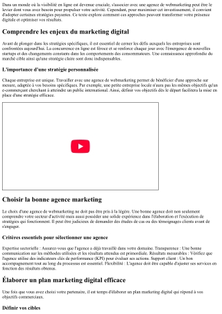 Les stratégies payantes pour développer votre activité avec une agence marketing