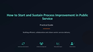How to Start and Sustain Process Improvement in Public Service